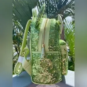 Loungefly Disney NWT Backpack HIDDEN Mickey Heads in Dazzling KiwiGreen Sequins Hidden Mickey Green Loungefly Sequin Backpack - nhima.co.zm main image 3